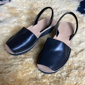 Black size 7 wedge sandals